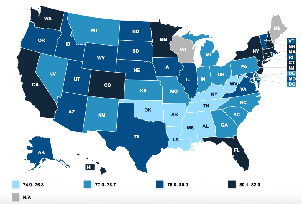 life expectancy by states